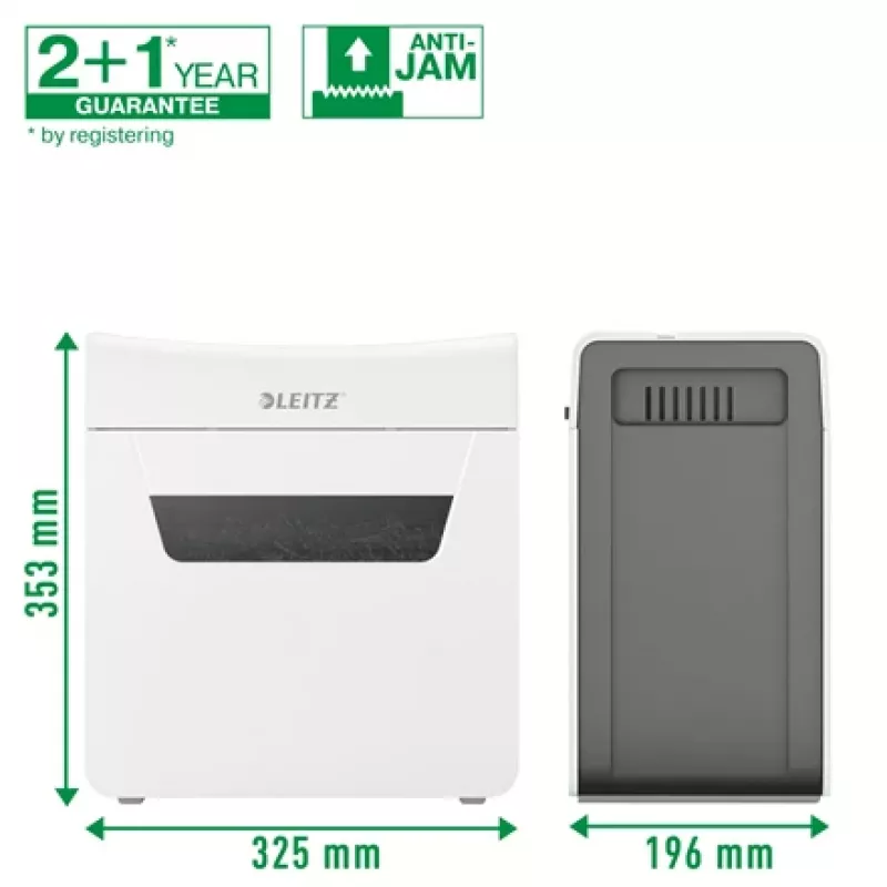 Leitz IQ Protect Premium papierversnipperaar 3M P5, microsnede, 2 x 15 mm, 10 L, 125 vel, 55 dB, touch