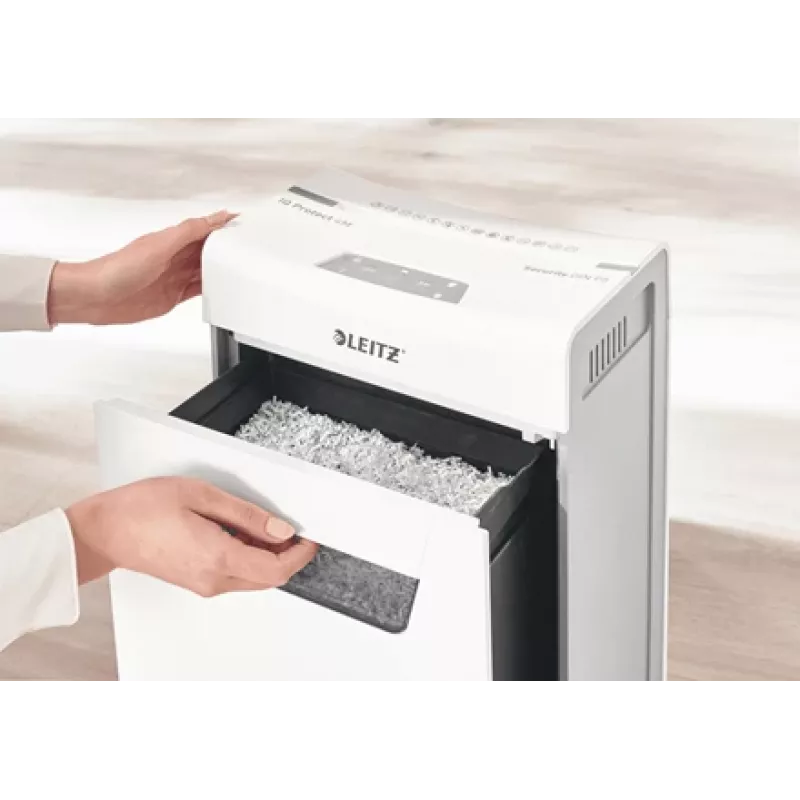 Leitz IQ Protect Premium papierversnipperaar 4M P5, microsnede, 2 x 15 mm, 14 L, 150 vel, 55 dB, touch