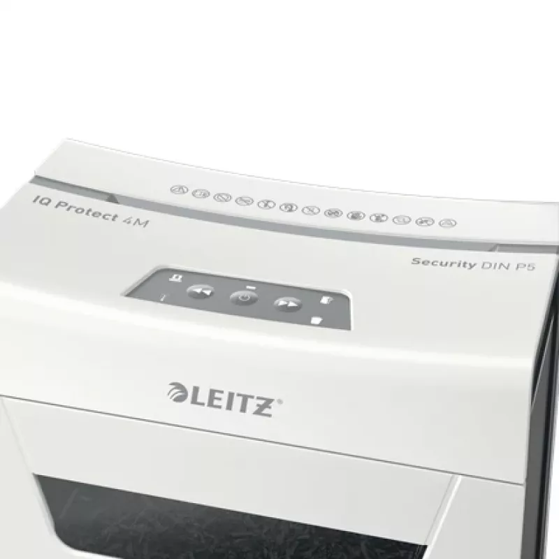 Leitz IQ Protect Premium papierversnipperaar 4M P5, microsnede, 2 x 15 mm, 14 L, 150 vel, 55 dB, touch