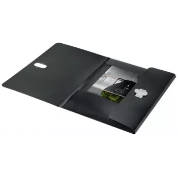 Leitz Recycle 3-klepmap, handtekeningenmap, A4, polypropyleen (PP), zwart, mat, 150 vel