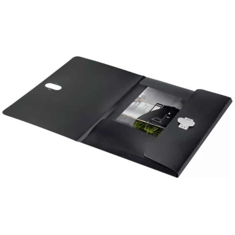 Leitz Recycle 3-klepmap, handtekeningenmap, A4, polypropyleen (PP), zwart, mat, 150 vel