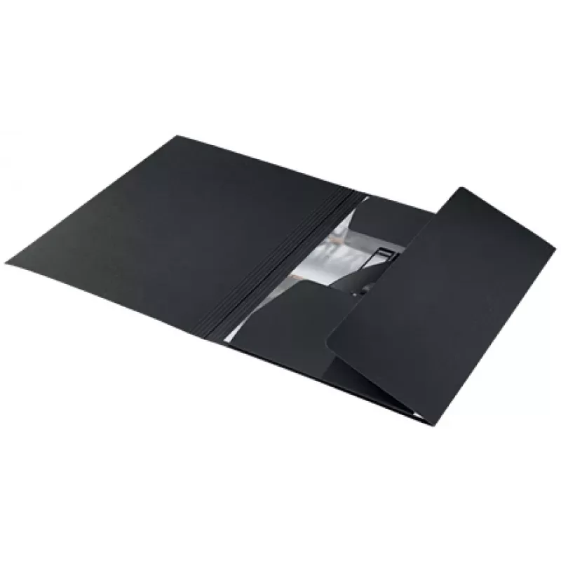 Leitz Recycle Card 3-klepmap, gewone ordner, A4, karton, zwart, mat, 250 vel