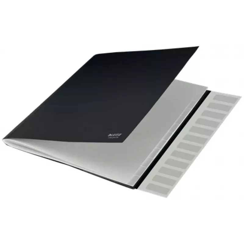 Leitz Recycle kartonnen tabboek, handtekeningenmap, A4, karton, zwart, mat, elastiek