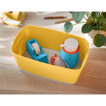 Leitz MyBox Cosy Small met deksel, opbergbox, opbergbox, geel, rechthoekig, kunststof, monochroom, geel