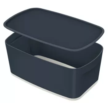 Leitz MyBox Cosy Small met deksel, opbergbox, opbergbox, grijs, rechthoekig, kunststof, effen, binnen
