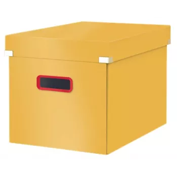 Leitz Click & Store Cosy Cube Large opbergbox, opbergbox, geel, rechthoekig, karton, effen, binnen