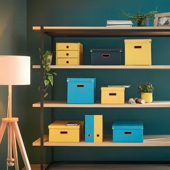 Leitz Click & Store Cosy Medium opbergbox, opbergbox, geel, rechthoekig, karton, monochroom, binnen
