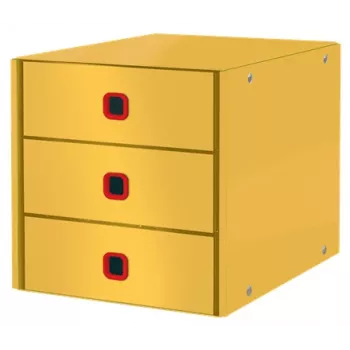Leitz Click & Store Cosy ladekast (3 laden), geel, karton, 286 mm, 358 mm, 282 mm