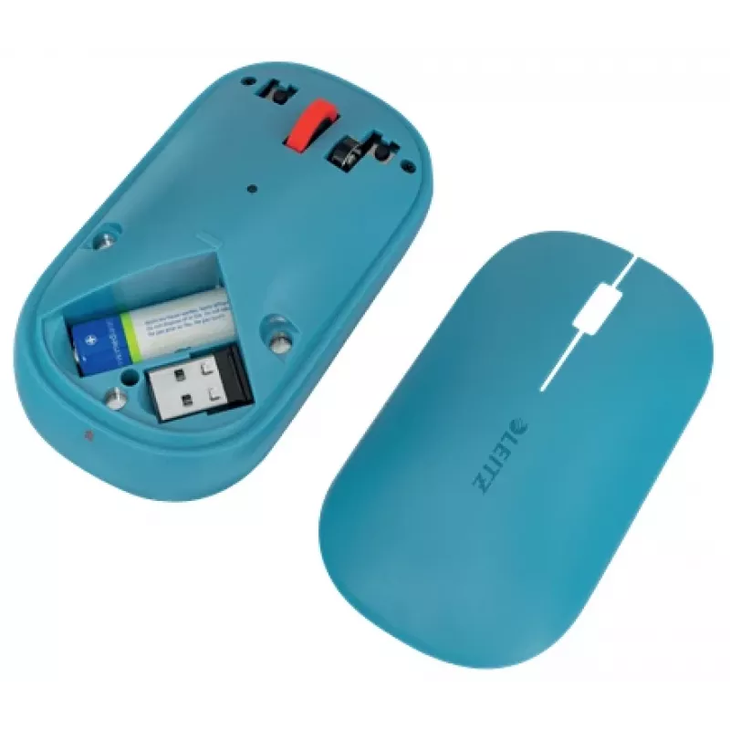 Leitz Cosy draadloze muis, dubbelhandig, RF Wireless + Bluetooth, 4000 DPI, blauw