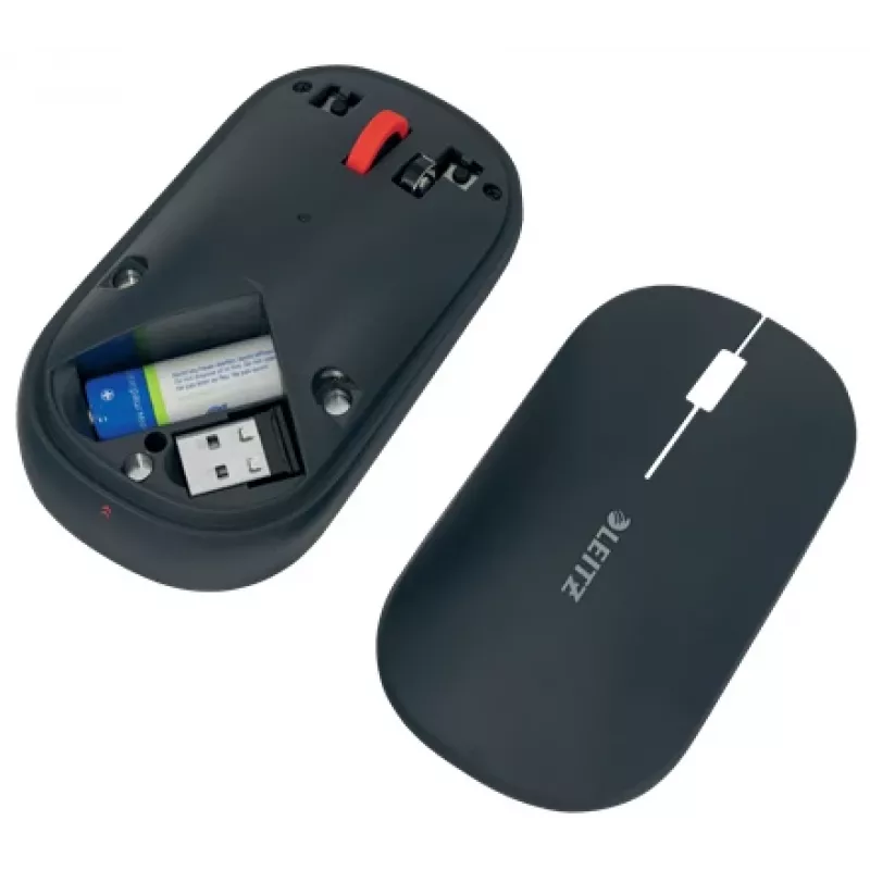 Leitz Cosy draadloze muis, dubbelhandig, RF Wireless + Bluetooth, 4000 DPI, grijs