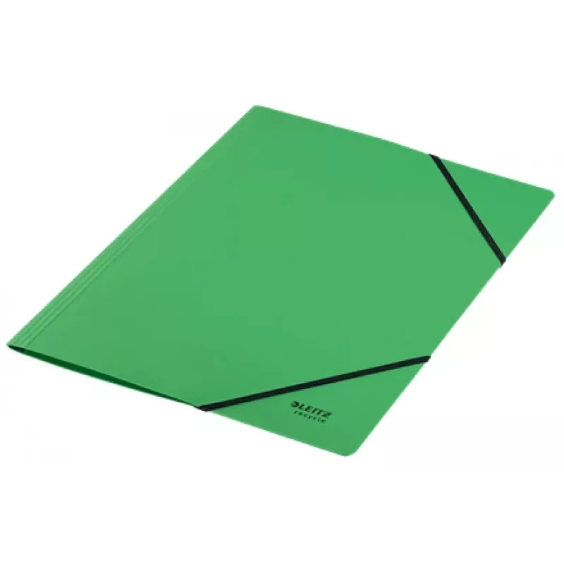 Leitz Recycle kartonnen map met elastieken, conventionele ordner, A4, karton, groen, staand/liggend, 250 blad