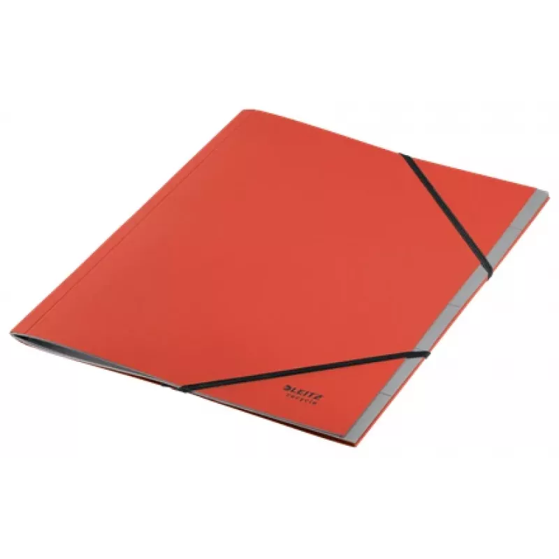 Leitz Recycle kartonnen scheidingsboek, handtekeningsmap, A4, karton, rood, 430 g/m², elastiek