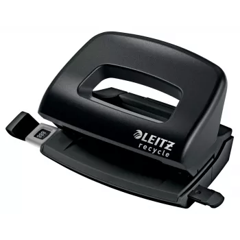 Leitz NeXXt Recycle mini-perforator, 10 blad, zwart, kunststof, 8 cm, 5,5 mm, A4