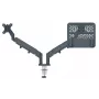 Leitz Ergo ruimtebesparende dual-monitor- & laptoparm, klem/bureau-doorvoer, 18 kg, 43,2 cm (17 inch), 81,3 cm (32 inch), 100 x 100 mm, donkergrijs