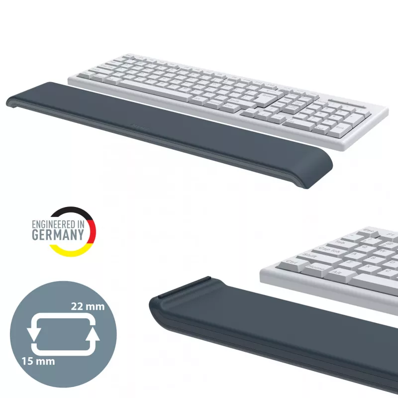 Leitz Ergo verstelbare toetsenbord-polssteun, donkergrijs, 71 mm, 437 mm, 22 mm, 1 stuk