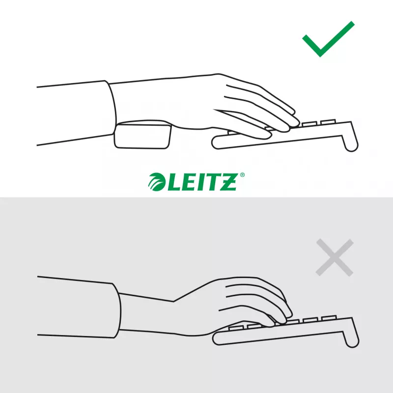 Leitz Ergo verstelbare toetsenbord-polssteun, donkergrijs, 71 mm, 437 mm, 22 mm, 1 stuk