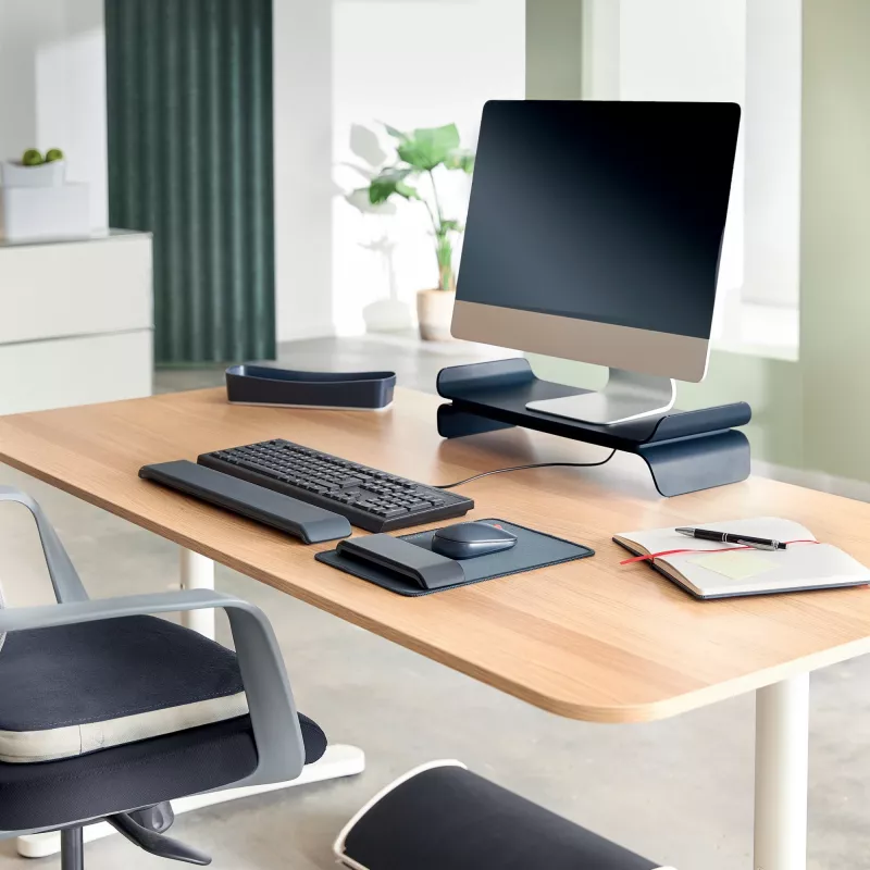 Leitz Ergo verstelbare toetsenbord-polssteun, donkergrijs, 71 mm, 437 mm, 22 mm, 1 stuk