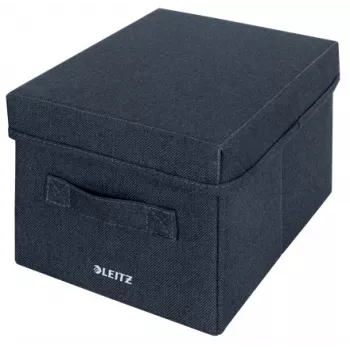Leitz stoffen opbergbox met deksel klein, 2-pack, opbergbox, blauw, rechthoekig, stof, monochroom, stof
