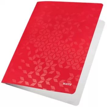 Leitz WOW flappenmap A4, conventionele ordner, A4, karton, rood, liggend/staand, 60 blad