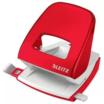 Leitz perforator WOW 5008 metaal 2-gaats / 30 vel, 30 vel, rood, wit, metaal, 8 cm, 5,5 mm, A6