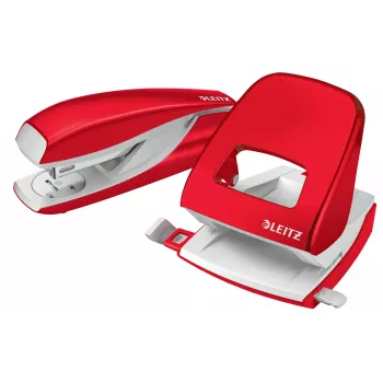 Leitz perforator WOW 5008 metaal 2-gaats / 30 vel, 30 vel, rood, wit, metaal, 8 cm, 5,5 mm, A6