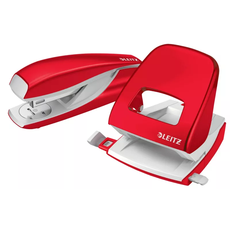 Leitz perforator WOW 5008 metaal 2-gaats / 30 vel, 30 vel, rood, wit, metaal, 8 cm, 5,5 mm, A6