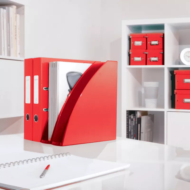 Leitz tijdschriftenhouder WOW, rood, kunststof, A4, 75 mm, 258 mm, 312 mm