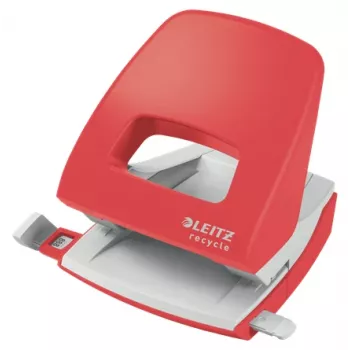 Leitz NeXXt Recycle perforator, 30 vel, rood, kunststof, 8 cm, 5,5 mm, A4, A5, A6, folio, US-quart, 8 x 8 x 8 cm