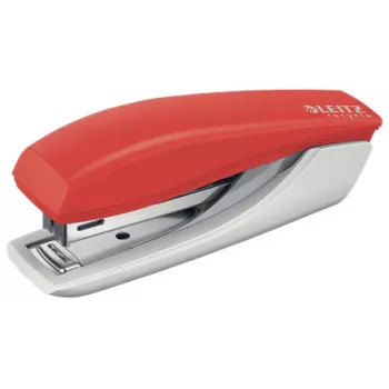 Leitz NeXXt Recycle mini nietmachine, 10 vel, rood, standaard sluiting, kunststof, 80 g/m², 3,5 cm