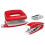 Leitz nietmachine & perforator set mini WOW, 10 vel, rood, P2, metaal, 80 g/m², 3,5 cm