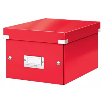 Leitz Click & Store WOW kleine opbergbox, opbergbox, rood, rechthoekig, karton, monochroom, binnen
