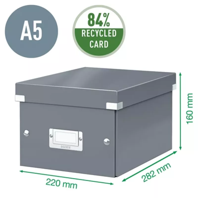 Leitz Click & Store WOW kleine opbergbox, opbergbox, rood, rechthoekig, karton, monochroom, binnen