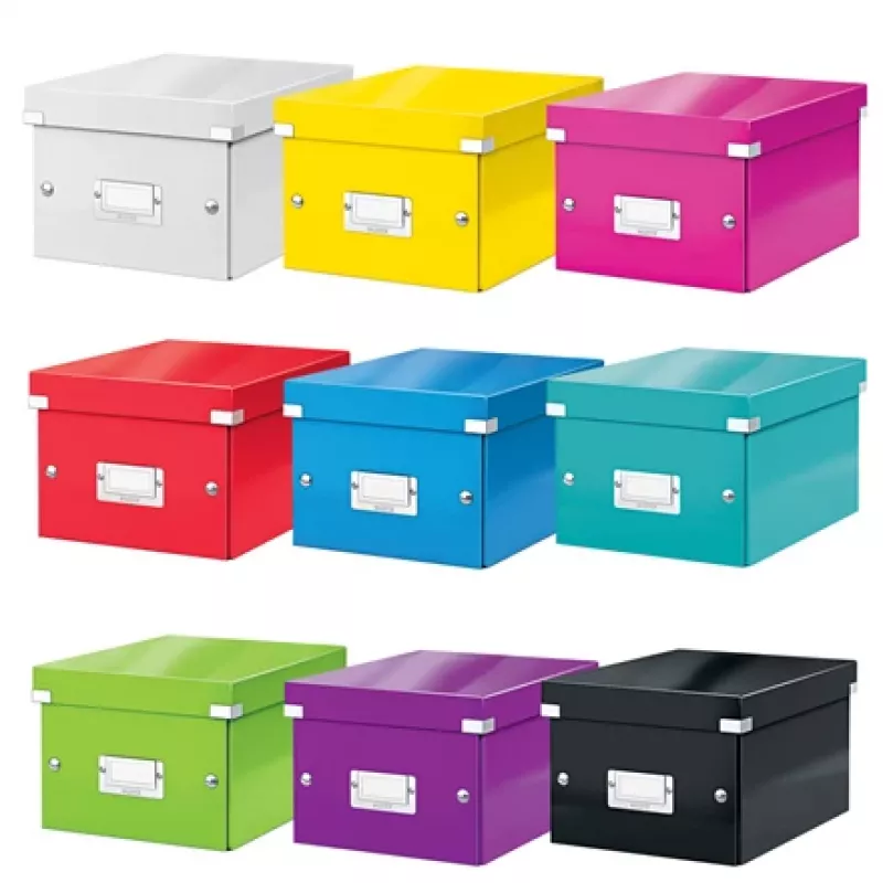 Leitz Click & Store WOW kleine opbergbox, opbergbox, rood, rechthoekig, karton, monochroom, binnen