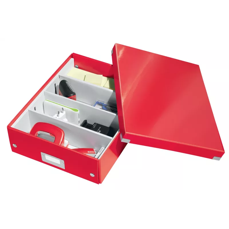 Leitz Click & Store WOW medium organizer box, opbergbox, rood, rechthoekig, karton, monochroom, binnen