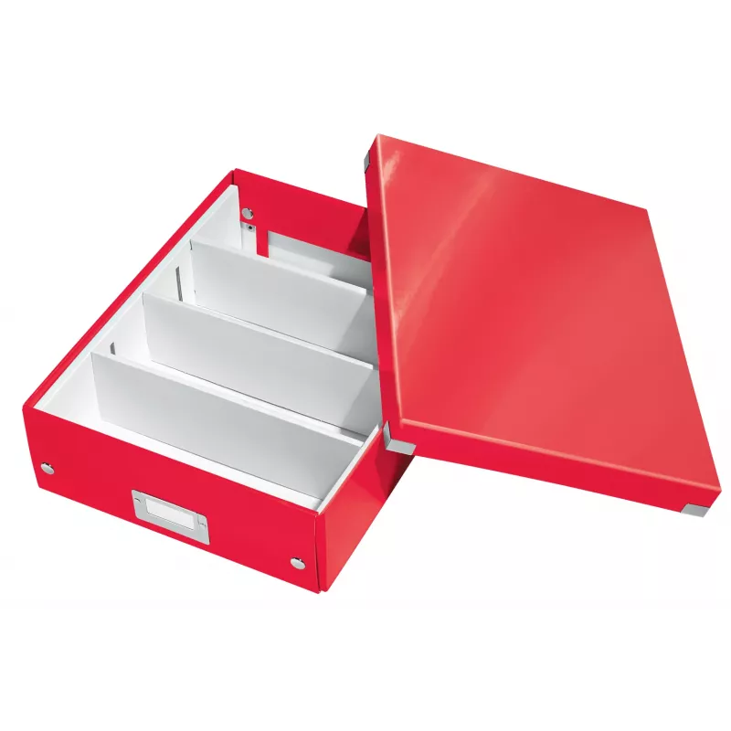 Leitz Click & Store WOW medium organizer box, opbergbox, rood, rechthoekig, karton, monochroom, binnen