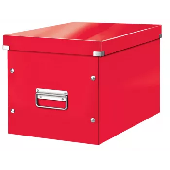 Leitz box Click & Store WOW Cube large opbergbox, opbergbox, rood, rechthoekig, karton, monochroom, binnen