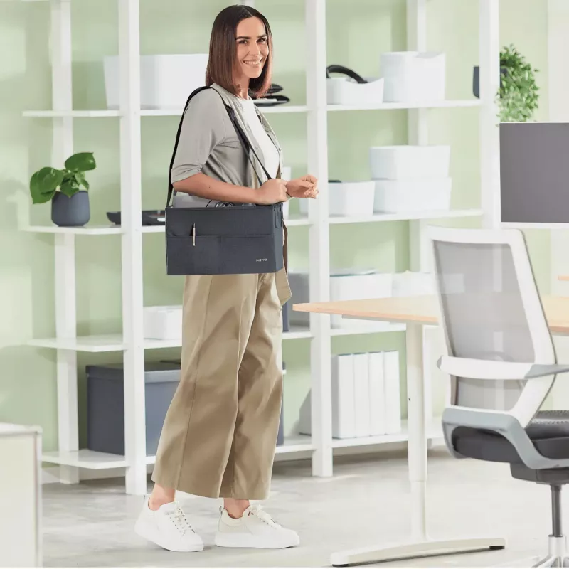 Leitz Fabric Compact Hot Desking werkbag, stof, monochroom, unisex, 355 mm, 200 mm, 210 mm