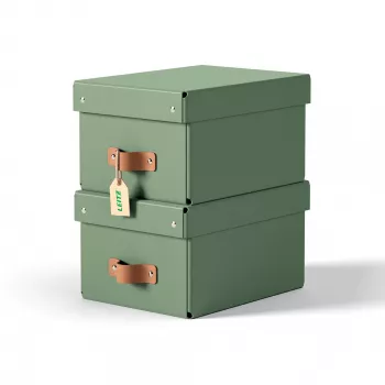 Leitz Puro opbergbox met deksel, klein, 7 l, 100% recyclingkarton, 2-pack