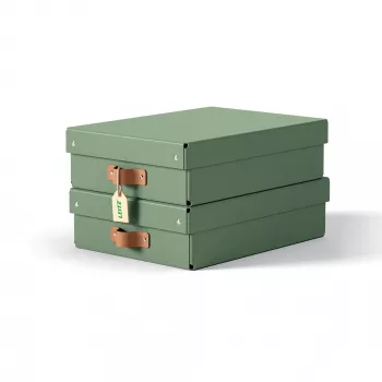 Leitz Puro opbergbox met deksel, halfhoog, 8 L, 100% gerecycled karton, 2-pack