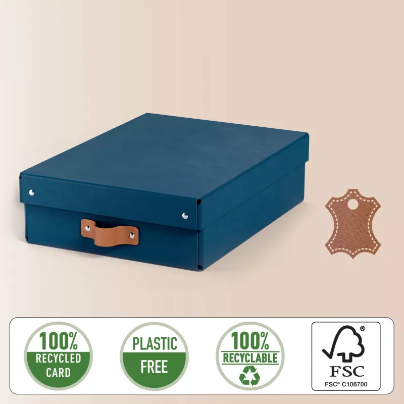 Leitz Puro opbergbox met deksel, half laag, 8 L, 100% gerecycled karton, 2-pack
