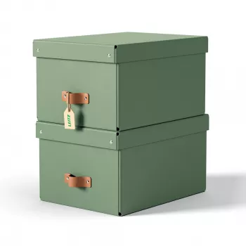 Leitz Puro opbergbox met deksel, medium, 17 L, 100% recyclingkarton, 2-pack