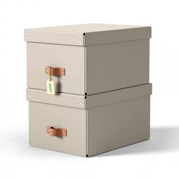 Leitz Puro opbergbox met deksel, medium, 17 l, 100% recyclingkarton, 2-pack