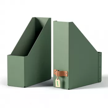 Leitz Puro tijdschriftenverzamelaar, 100% recyclingkarton, 2-pack, groen, karton, 100 mm, 260 mm, 310 mm, 310 g