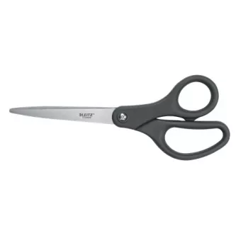 Leitz titanium schaar 205 mm, volwassenen, rechte snede, enkel, grijs, roestvrij staal, roestvrij staal, kantoorSchaar