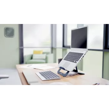 Leitz Ergo aluminium ultra-flat in hoogte verstelbare laptopstandaard, laptop- & tabletarm, donkergrijs, aluminium, 25,4 cm (10 inch), 43,2 cm (17 inch), 25,4 cm (10 inch)