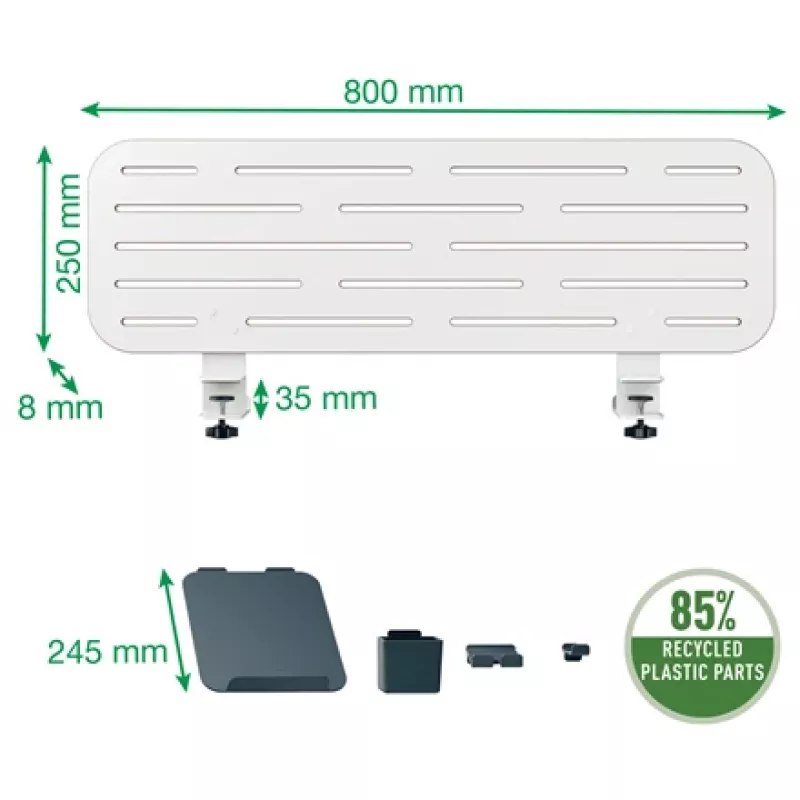 Leitz Ergo pegboard bureau-organizer met laptophouder, 80x25 cm