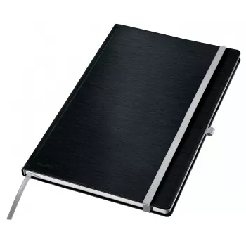 Leitz Style notitieboek A4 gelinieerd met hardcover, monochroom, zwart, A4, 80 vel, 100 g/m², gelinieerd papier
