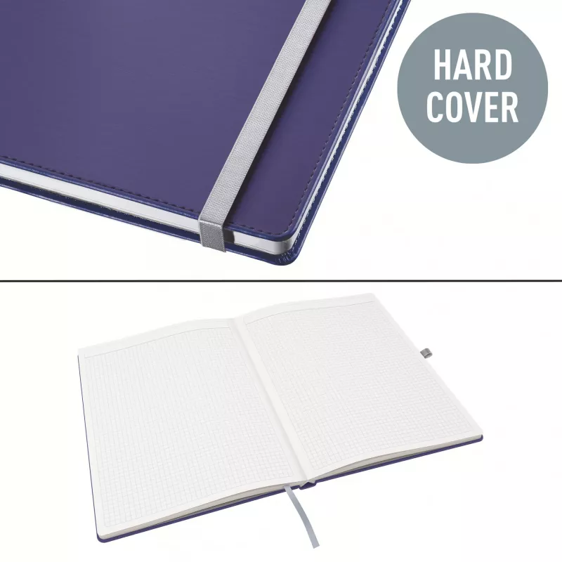 Leitz Style notitieboek A4 geruit met hardcover, monochroom, blauw, A4, 80 vel, 100 g/m², geruit papier