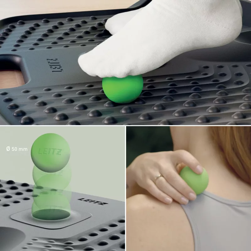 Leitz Ergo Active ergonomische antimoeheidsmat, rechthoekig, zwart, polyurethaan, bubble, China, 605 x 681 mm