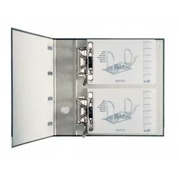 Leitz dubbelmechaniek hefboomsordner Classic Marbled, 2 x A5, karton, zwart, structuuroppervlak, 1000 vel, 80 g/m²